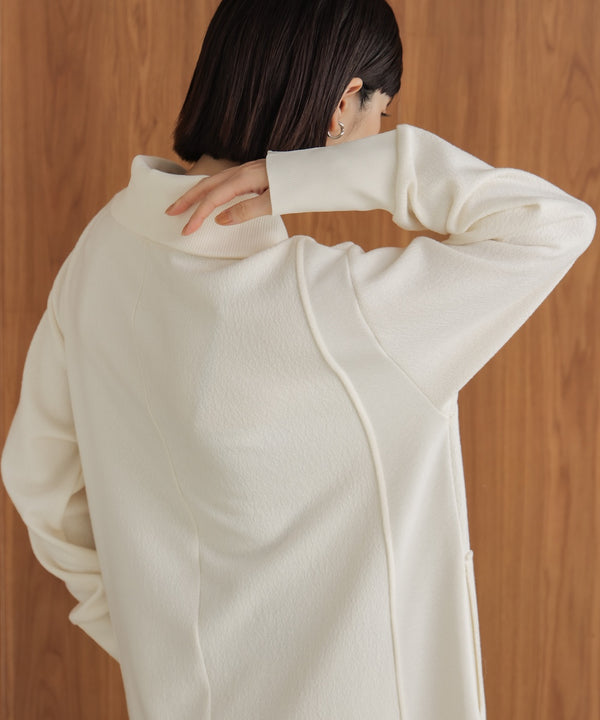 ウールライクメルトンハーフジップワンピース［11/28発送予定］