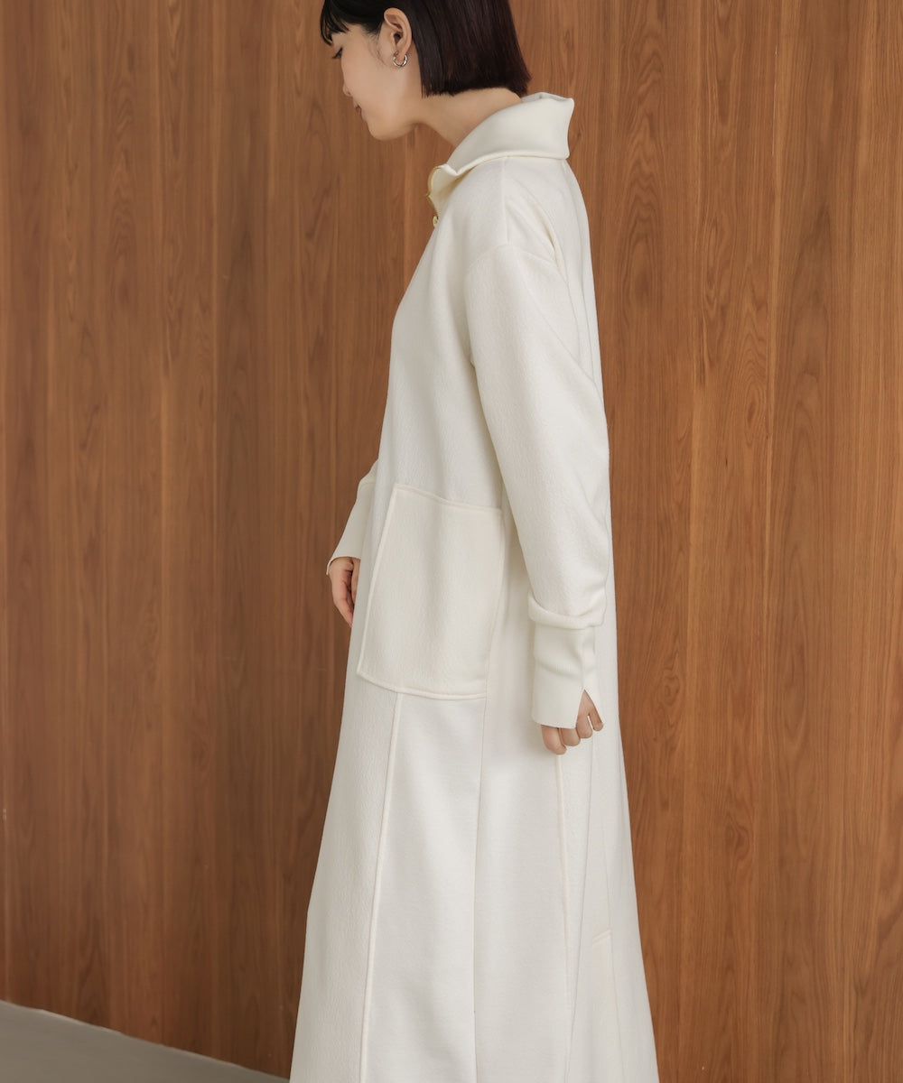 ウールライクメルトンハーフジップワンピース［11/28発送予定］