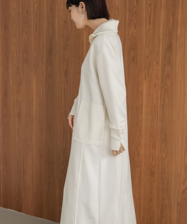 ウールライクメルトンハーフジップワンピース［11/28発送予定］