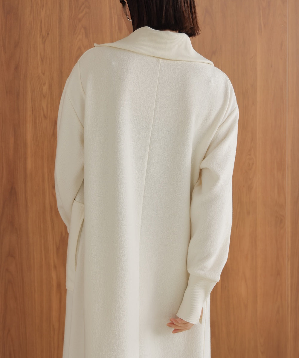 ウールライクメルトンハーフジップワンピース［11/28発送予定］