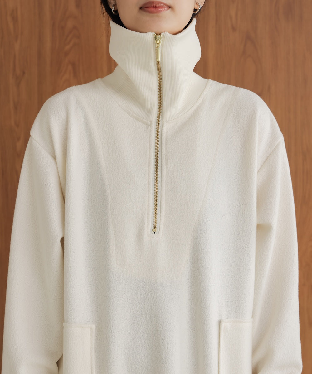 ウールライクメルトンハーフジップワンピース［11/28発送予定］