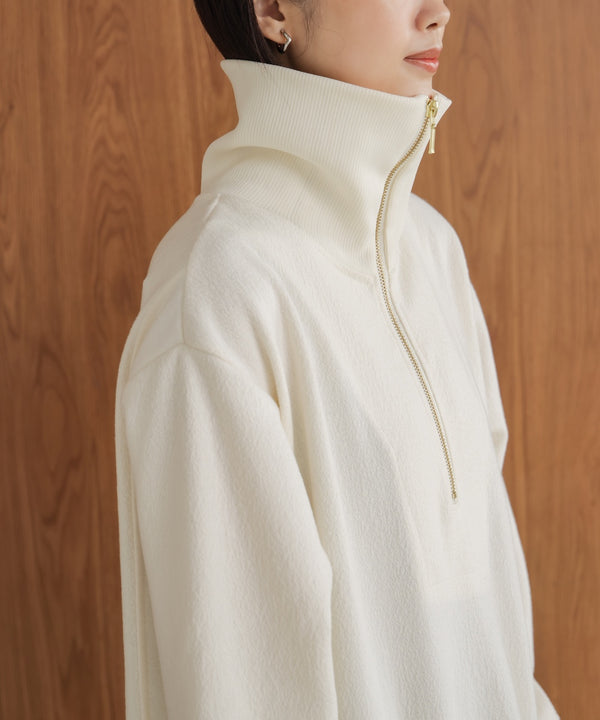 ウールライクメルトンハーフジップワンピース［11/28発送予定］