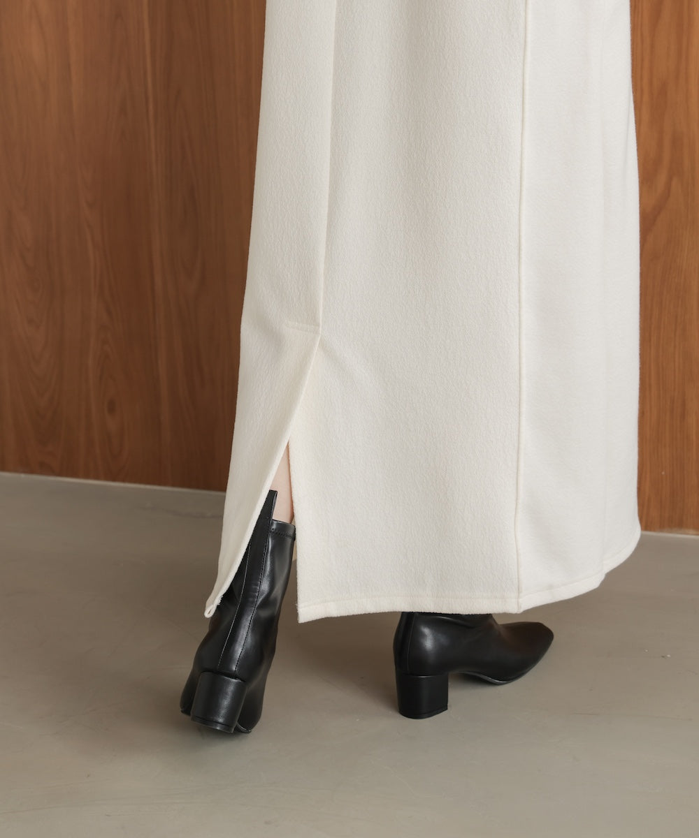 ウールライクメルトンハーフジップワンピース［11/28発送予定］