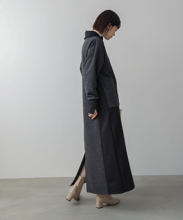ウールライクメルトンハーフジップワンピース［11/28発送予定］