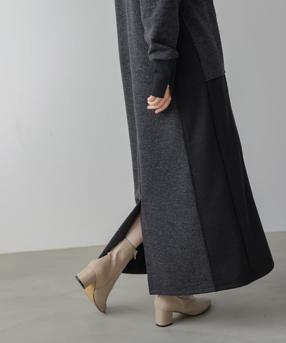 ウールライクメルトンハーフジップワンピース［11/28発送予定］