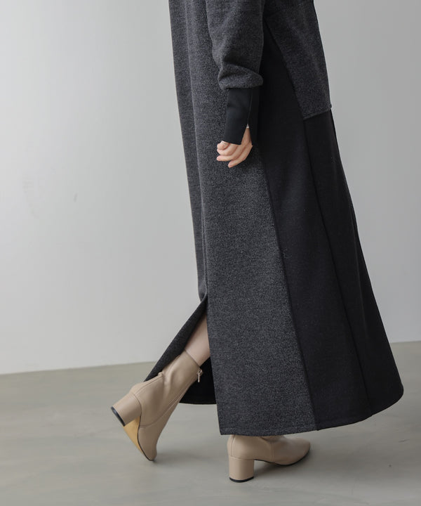 ウールライクメルトンハーフジップワンピース［11/28発送予定］