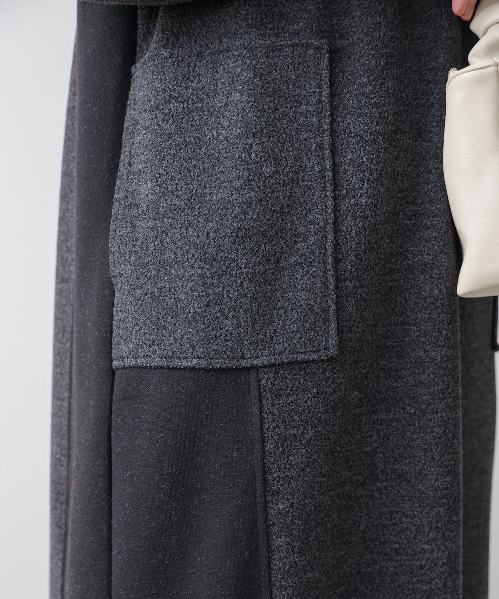 ウールライクメルトンハーフジップワンピース［11/28発送予定］