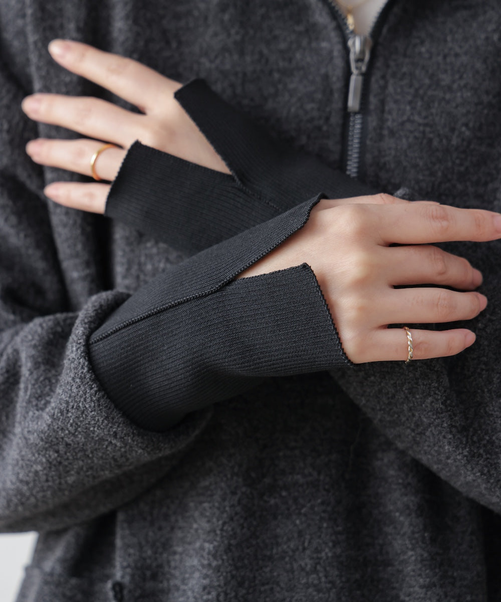 ウールライクメルトンハーフジップワンピース［11/28発送予定］