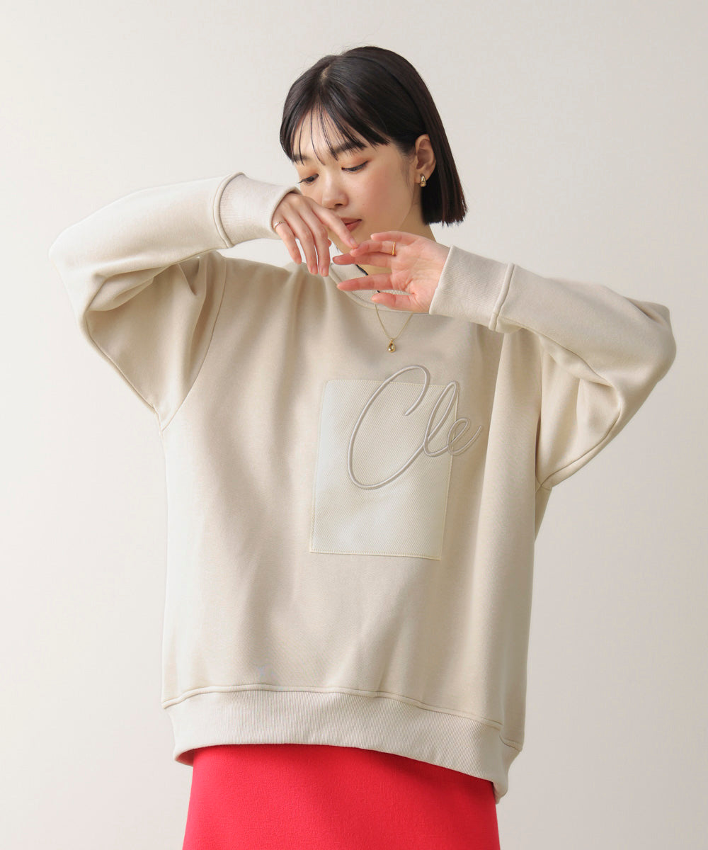 裏起毛アイロンロゴプルオーバー
