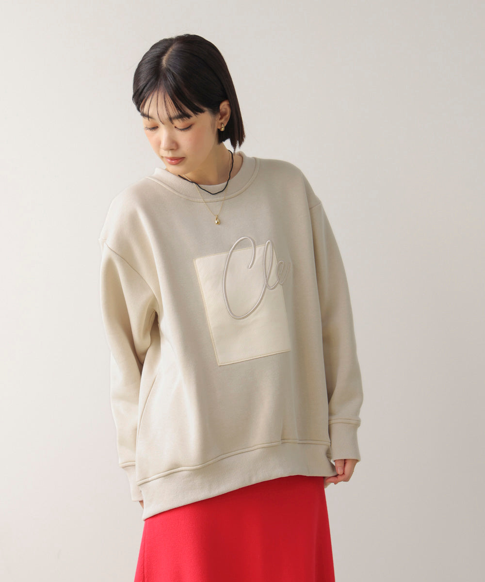 裏起毛アイロンロゴプルオーバー