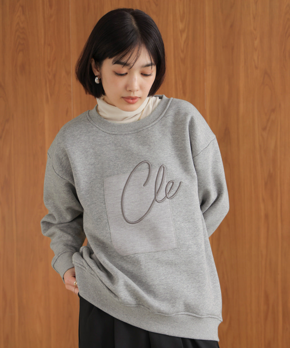 裏起毛アイロンロゴプルオーバー