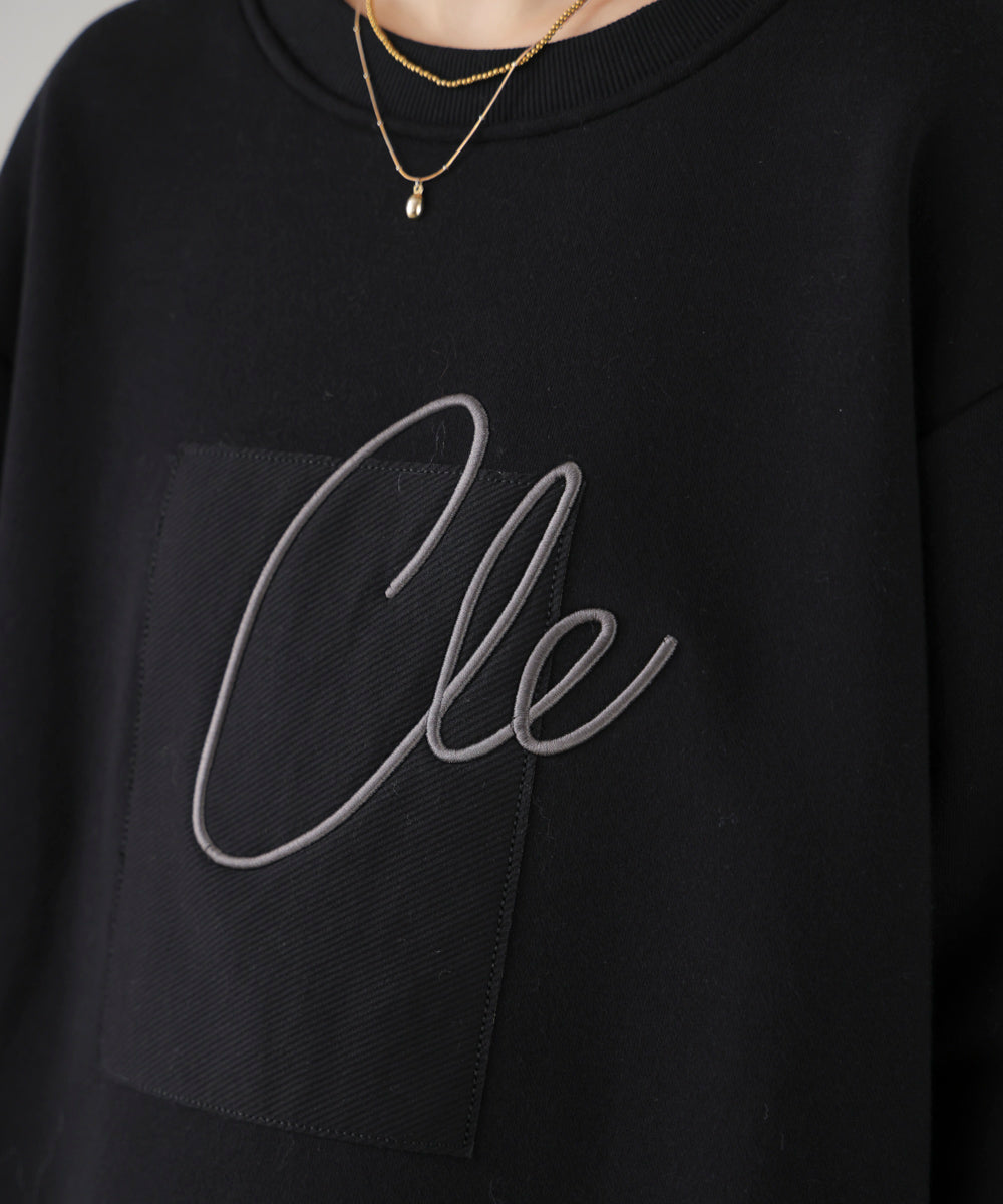 裏起毛アイロンロゴプルオーバー