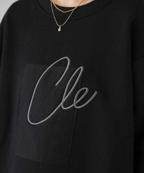 裏起毛アイロンロゴプルオーバー