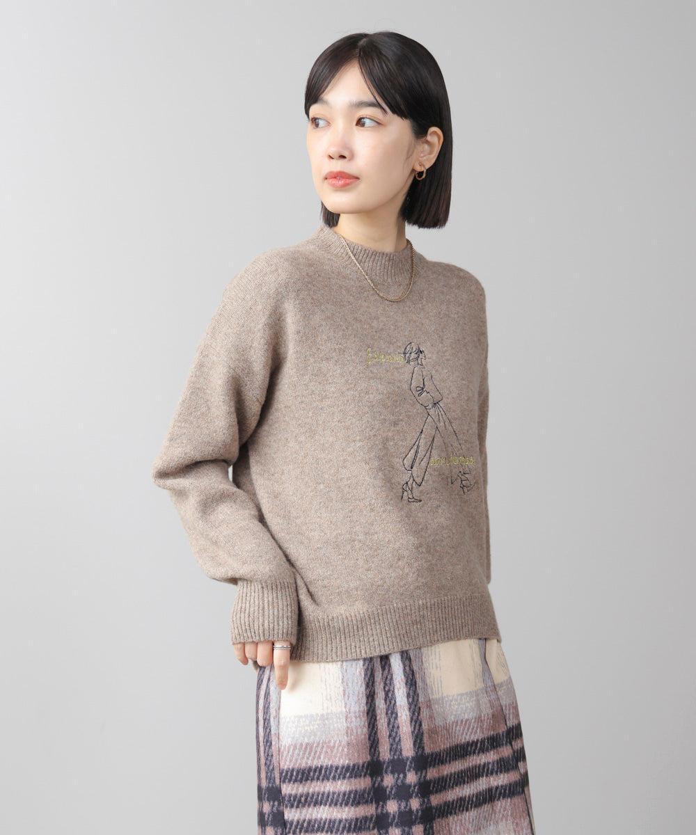 【美品】  Alderney / アルダニー | モックネック ウールニット プルオーバー | F | グレー系 | レディース SHIPS（シップス） ニット セーター 「手洗い可能」7G ウール カシミヤ
