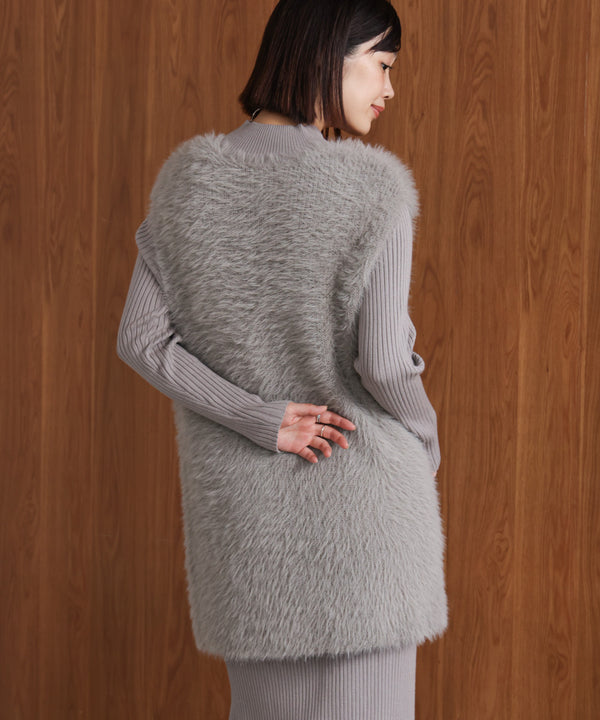 シャギーチュニックリブワンピースセット