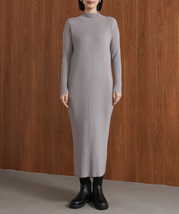 シャギーチュニックリブワンピースセット