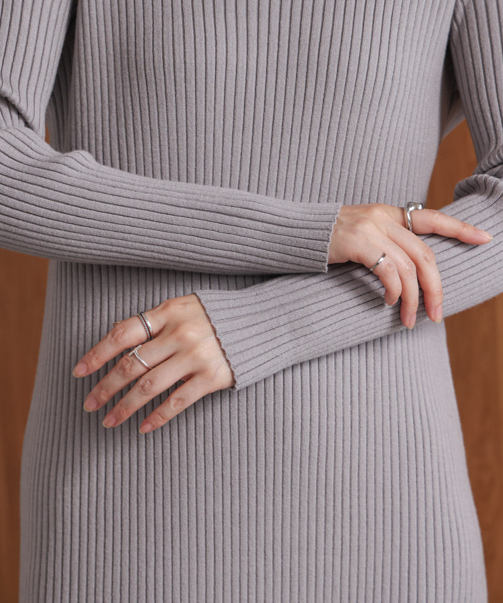 シャギーチュニックリブワンピースセット