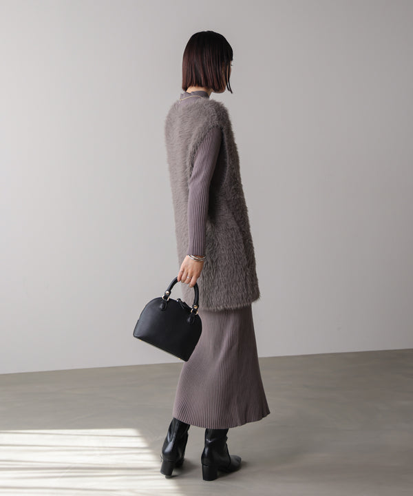 シャギーチュニックリブワンピースセット