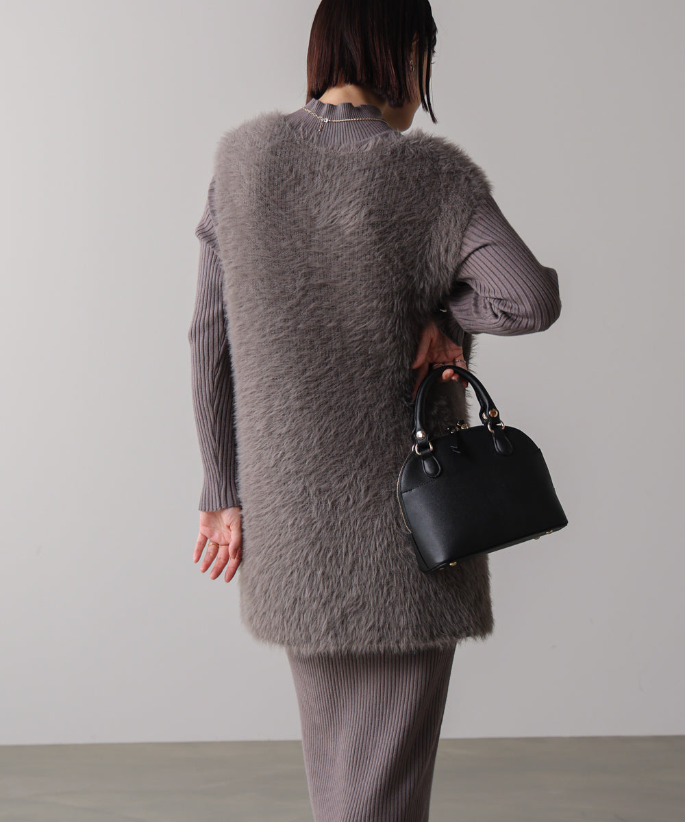 シャギーチュニックリブワンピースセット