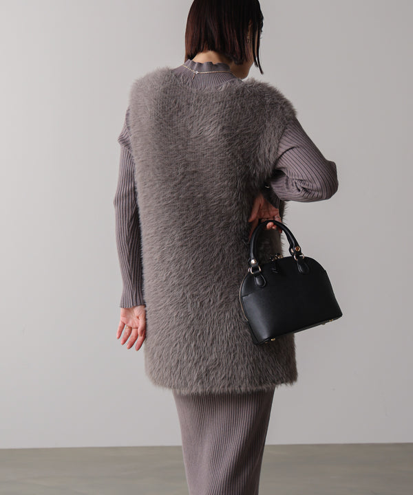 シャギーチュニックリブワンピースセット