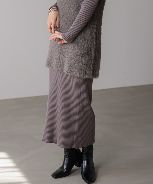 シャギーチュニックリブワンピースセット