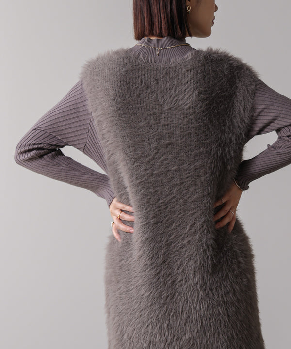 シャギーチュニックリブワンピースセット