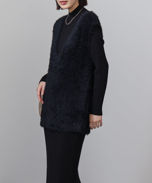 シャギーチュニックリブワンピースセット