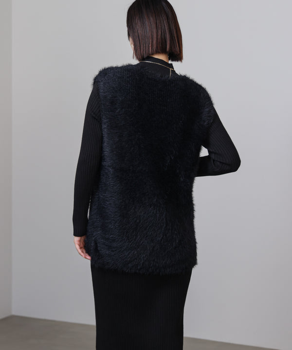 シャギーチュニックリブワンピースセット