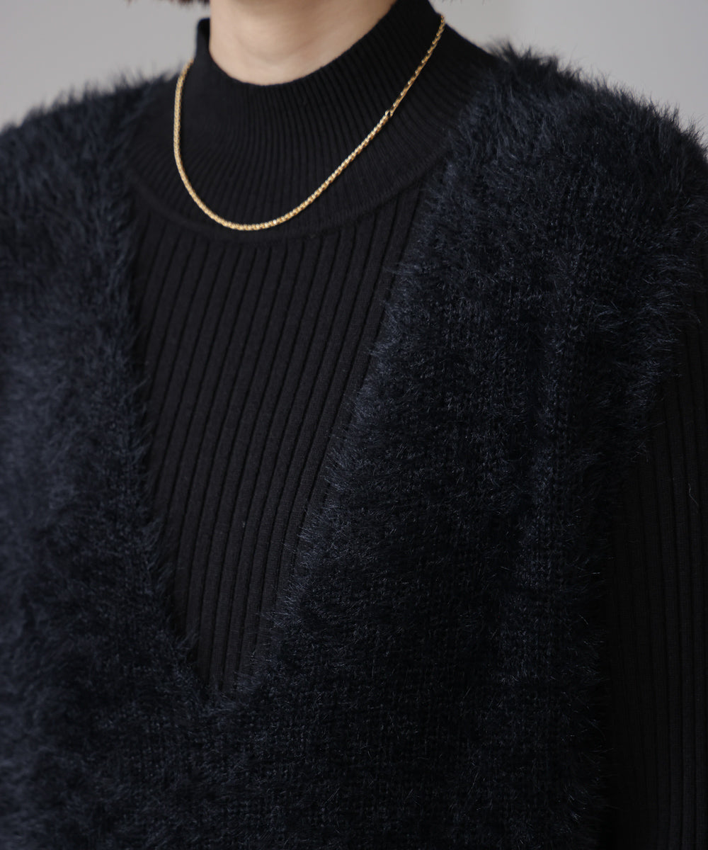 シャギーチュニックリブワンピースセット