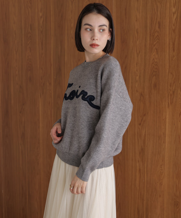 チュール刺繍ロゴニット