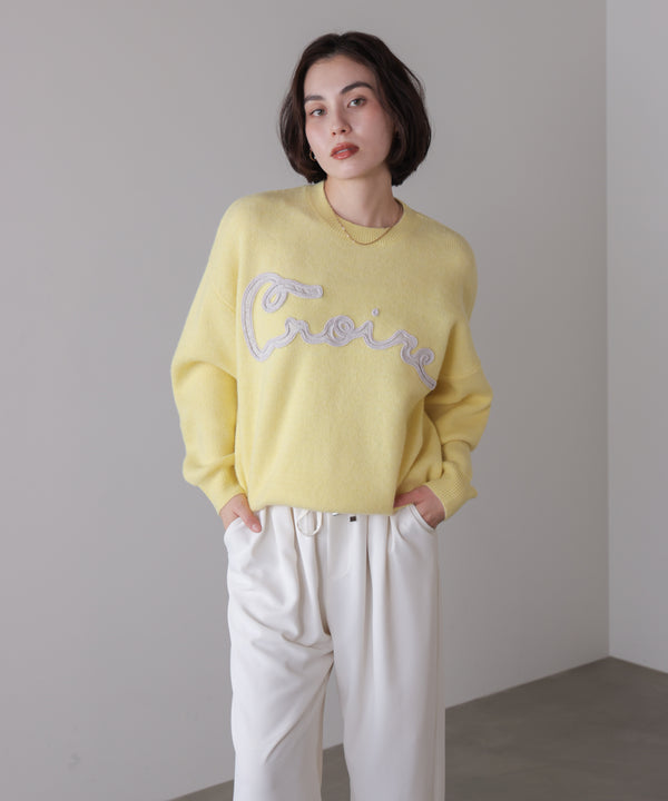 チュール刺繍ロゴニット