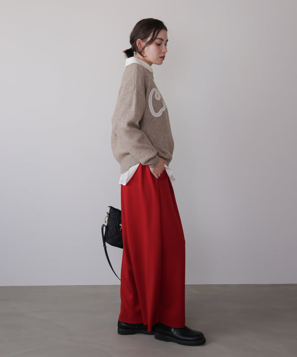 チュール刺繍ロゴニット