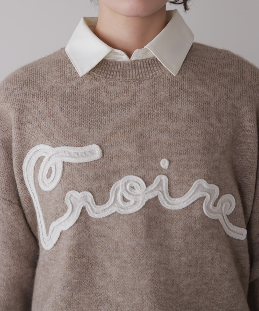 チュール刺繍ロゴニット