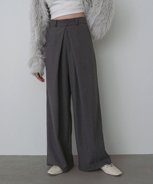 フロントワイドタックネップ入ワイドパンツ