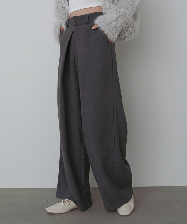 フロントワイドタックネップ入ワイドパンツ