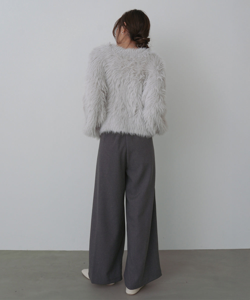 フロントワイドタックネップ入ワイドパンツ