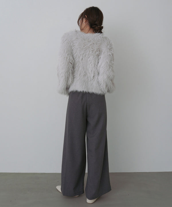 フロントワイドタックネップ入ワイドパンツ