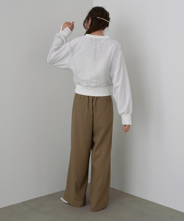 フロントワイドタックネップ入ワイドパンツ