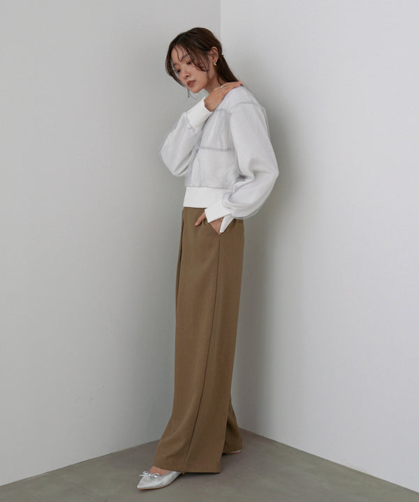 フロントワイドタックネップ入ワイドパンツ