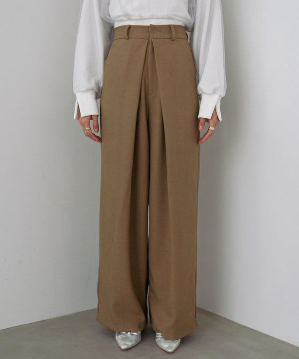 フロントワイドタックネップ入ワイドパンツ