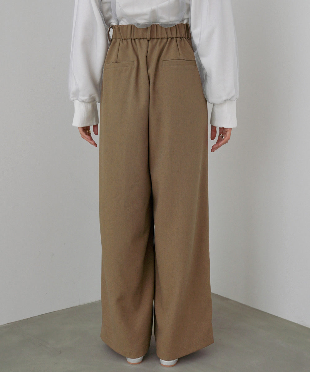 フロントワイドタックネップ入ワイドパンツ