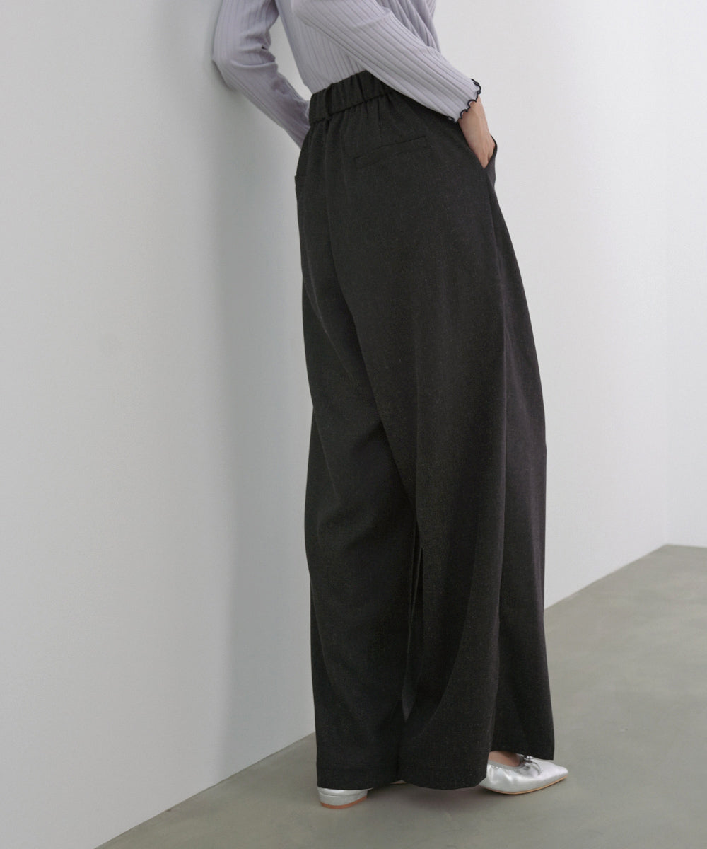 フロントワイドタックネップ入ワイドパンツ
