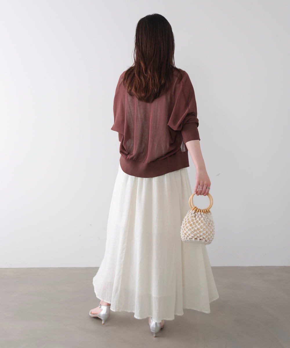 スカラップ刺繍ウエストギャザーワンピース