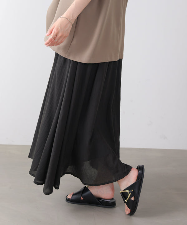 スカラップ刺繍ウエストギャザーワンピース