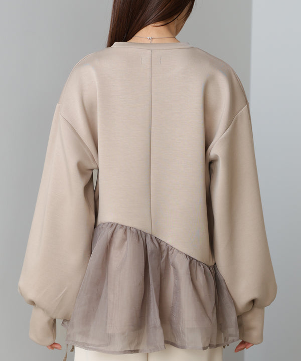 ペプラムオーガンジーポンチトップス