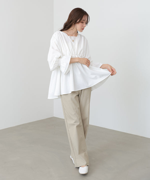 キャンディースリーブギャザーブラウス