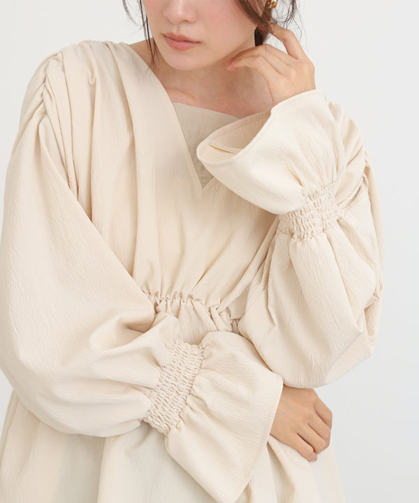 キャンディースリーブギャザーブラウス