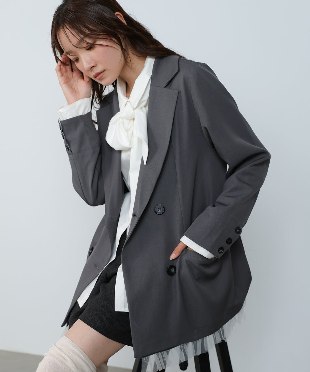 裾フリルダブルジャケット