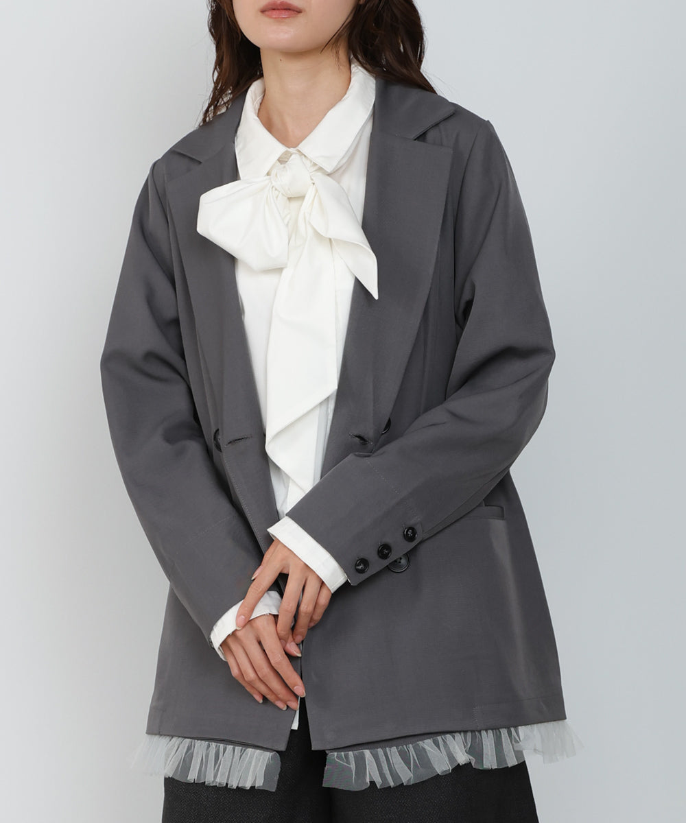 裾フリルダブルジャケット