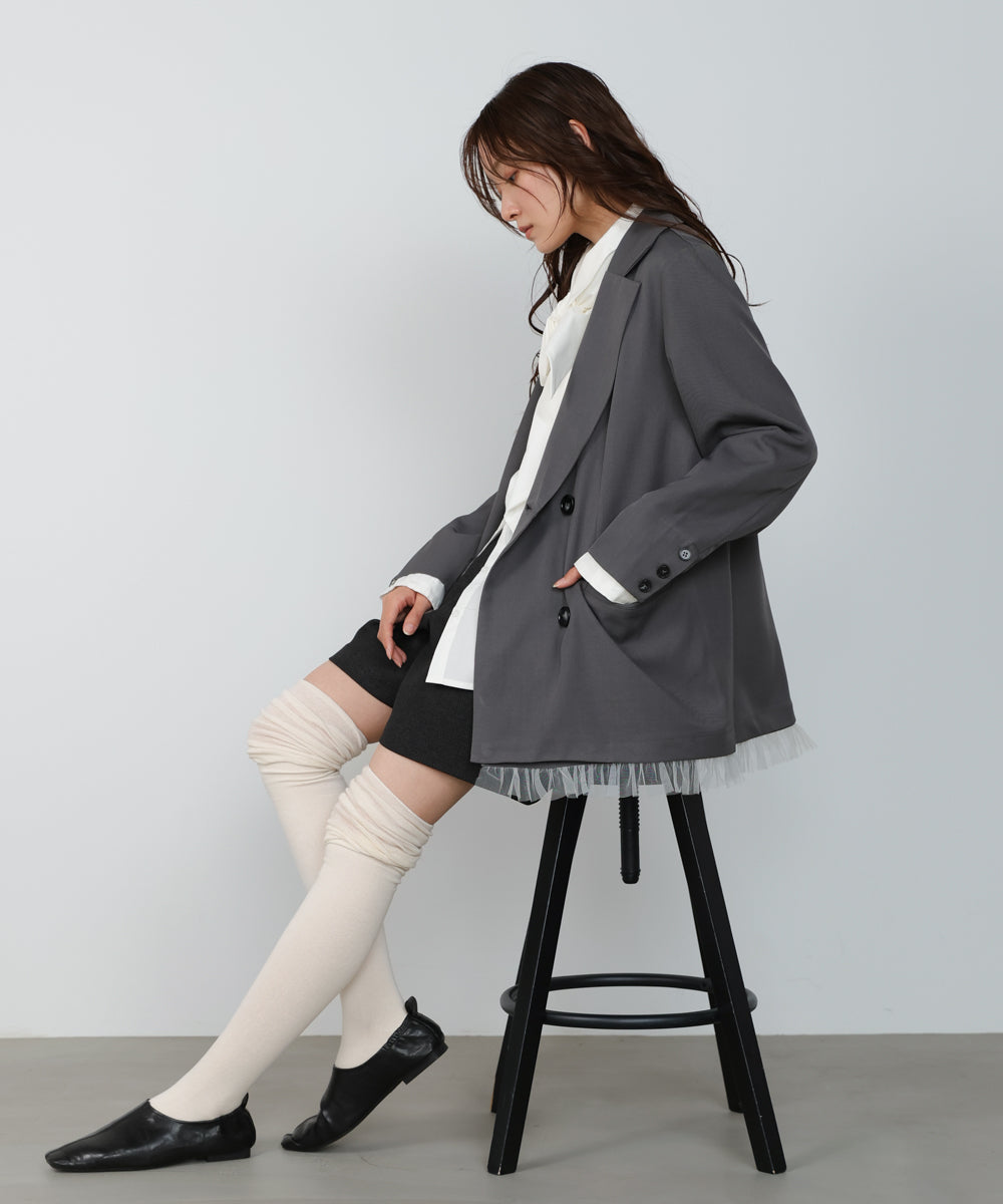 裾フリルダブルジャケット